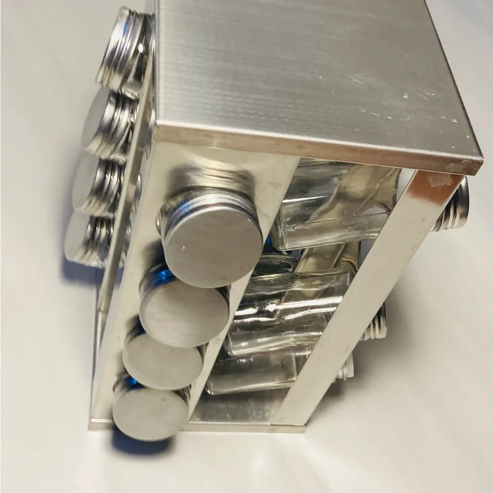 Crate&Barrel Silver Spice Rack
